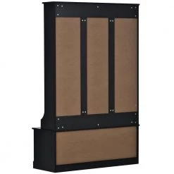 Black 2-Tone Hall Tree with 4 Hooks and 3 Large Drawers by Z-joyee -Cheap Z-joyee Store black z joyee hall trees p q202200003 66 1000