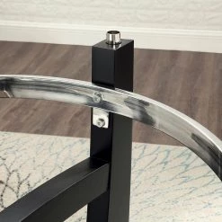 Dining Table 42.01 in. Round Black Glass Top with Wood Frame (Seats 4) by Z-joyee 16 Dining Table 42.01 in. Round Black Glass Top with Wood Frame (Seats 4) by Z-joyee -Cheap Z-joyee Store black z joyee kitchen dining tables ly gbz 1331 76 1000