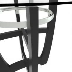 Dining Table 42.01 in. Round Black Glass Top with Wood Frame (Seats 4) by Z-joyee 15 Dining Table 42.01 in. Round Black Glass Top with Wood Frame (Seats 4) by Z-joyee -Cheap Z-joyee Store black z joyee kitchen dining tables ly gbz 1331 fa 1000