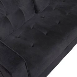 60.63 in. Black Velvet 2-Seats Loveseats Comfortable Loveseat Modern Sofa Couch by Z-joyee -Cheap Z-joyee Store black z joyee loveseats ljp wf199225aab 4f 1000