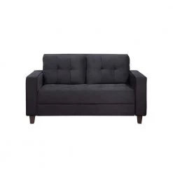 60.63 in. Black Velvet 2-Seats Loveseats Comfortable Loveseat Modern Sofa Couch by Z-joyee
