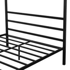 Canopy Black Queen Size Platform Bed with Built-in Headboard by Z-joyee -Cheap Z-joyee Store black z joyee platform beds f fb857216743 fa 1000