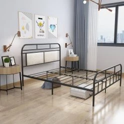 Metal Black Queen Size Platform Bed with Strong Metal Slats Support by Z-joyee -Cheap Z-joyee Store black z joyee platform beds f fb857218648 31 1000