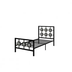 Metal Black Twin Size Platform Bed with Square Design by Z-joyee -Cheap Z-joyee Store black z joyee platform beds f fb857219645 4f 1000