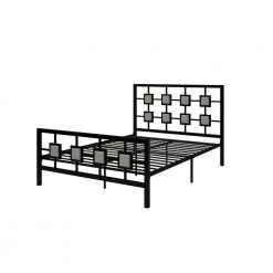 Metal Black Full Size Platform Bed with Square Design by Z-joyee -Cheap Z-joyee Store black z joyee platform beds f fb857219652 4f 1000