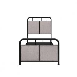 Metal Black Twin Size Platform Bed with Fabric Headboard by Z-joyee 13 Metal Black Twin Size Platform Bed with Fabric Headboard by Z-joyee -Cheap Z-joyee Store black z joyee platform beds f fb857219720 1f 1000