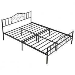 Metal Black Queen Size Platform Bed with Headboard by Z-joyee -Cheap Z-joyee Store black z joyee platform beds f fb857219775 44 1000