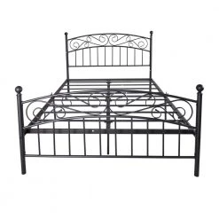83.26 in. Black Queen Metal Bed Frame Platform Bed by Z-joyee