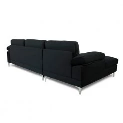 103.5 in. Pillow Top Arms 3 Seats Velvet L Shaped Modern Sectional Sofa Black by Z-joyee -Cheap Z-joyee Store black z joyee sectional sofas ljp w223s01053 4f 1000