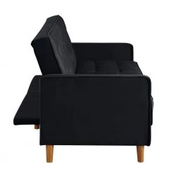 78 in. Black Velvet Twin Upholstered 2-Seater Sofa Bed by Z-joyee -Cheap Z-joyee Store black z joyee sofa beds ljp w85135669 40 1000
