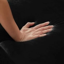 82.3 in. Square Arm Velvet Mid-Century Modern Straight 3-Seats Sofa in Black with 2-Pillows by Z-joyee -Cheap Z-joyee Store black z joyee sofas couches p q202200284 44 1000