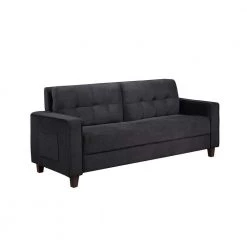 76 in. Square Arm Velvet Straight Comfortable 3-Seat Sofa Modern Couch in Black by Z-joyee 12 76 in. Square Arm Velvet Straight Comfortable 3-Seat Sofa Modern Couch in Black by Z-joyee -Cheap Z-joyee Store black z joyee sofas couches p s202200052 c3 1000