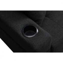 96 in. Square Arm Polyester Modern L Shaped 4-Seats Sofa with 2-Pillows in Black by Z-joyee -Cheap Z-joyee Store black z joyee sofas couches p s202200243 44 1000