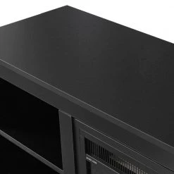 57.87 in. Black Fireplace TV Stand Fits TV's up to 70 in. by Z-joyee -Cheap Z-joyee Store black z joyee tv stands f fb857215357 4f 1000