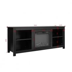 57.87 in. Black Fireplace TV Stand Fits TV's up to 70 in. by Z-joyee -Cheap Z-joyee Store black z joyee tv stands f fb857215357 76 1000