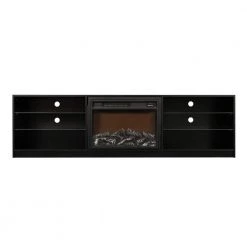 78.74 in. Black Stand with Electric Fireplace Fits TV's up to 85 in. by Z-joyee