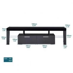 63 in. Black TV Stand Fits TV's up to 70 in. with LED Lights by Z-joyee 13 63 in. Black TV Stand Fits TV's up to 70 in. with LED Lights by Z-joyee -Cheap Z-joyee Store black z joyee tv stands f fb857215531 1f 1000