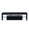 63 in. Black TV Stand Fits TV's up to 70 in. with LED Lights by Z-joyee