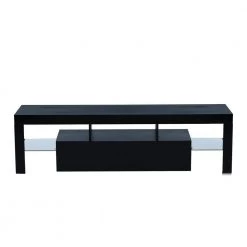 63 in. Black TV Stand Fits TV's up to 70 in. with LED Lights by Z-joyee