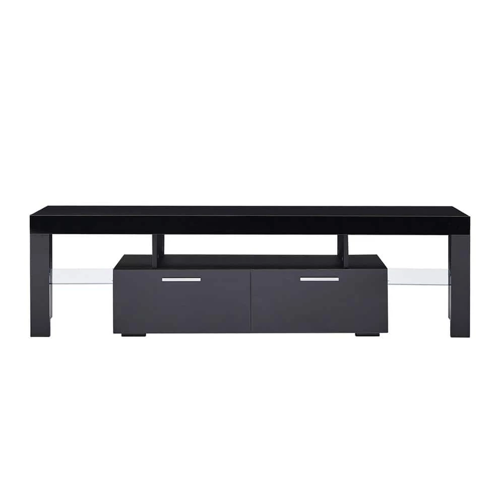 63 in. Black TV Stand Fits TV's up to 70 in. with LED Lights by Z-joyee 7 63 in. Black TV Stand Fits TV's up to 70 in. with LED Lights by Z-joyee - Image 7