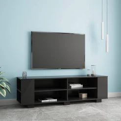 59 in. Black TV Stand TV Console Table Fits TV's up to 65 in. by Z-joyee -Cheap Z-joyee Store black z joyee tv stands f fb857215685 31 1000
