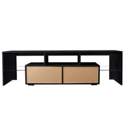 63 in. Black TV Stand Fits TV's up to 70 in. with Remote Control Lights by Z-joyee -Cheap Z-joyee Store black z joyee tv stands f fb857215791 4f 1000