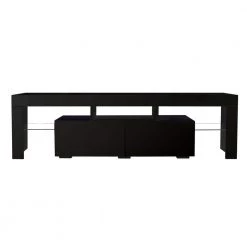 63 in. Black TV Stand Fits TV's up to 70 in. with Remote Control Lights by Z-joyee