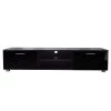 63 in. Black TV Stand with 2 Storage Cabinet Fits TV's up to 70 in. with Open Shelves by Z-joyee