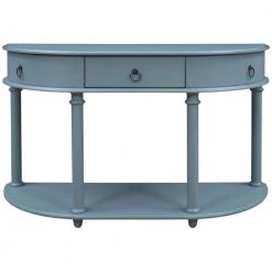 30.3 in. W Blue Wood Storage Cabinet with 2 Drawers by Z-joyee