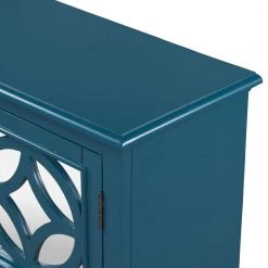 Half Moon Solid Wood Frame Storage Chest with Single Drawer, Navy by Z-joyee -Cheap Z-joyee Store blue z joyee accent cabinets ly wf290984aab 44 1000