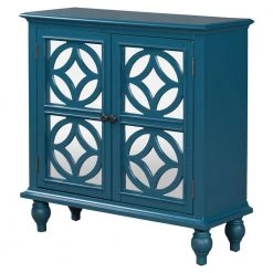 Half Moon Solid Wood Frame Storage Chest with Single Drawer, Navy by Z-joyee -Cheap Z-joyee Store blue z joyee accent cabinets ly wf290984aab 76 1000