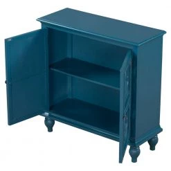 Half Moon Solid Wood Frame Storage Chest with Single Drawer, Navy by Z-joyee -Cheap Z-joyee Store blue z joyee accent cabinets ly wf290984aab 77 1000