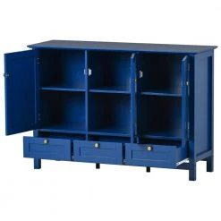 Modern Blue Accent Cabinet With 2 Doors, 3 Drawers by Z-joyee -Cheap Z-joyee Store blue z joyee accent cabinets lyac495aav 77 1000