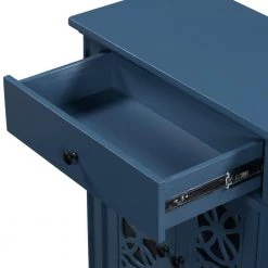 Wood Blue Accent Storage Cabinet with 1 drawer and Shelf, Home Fashions Console table for Entryway by Z-joyee -Cheap Z-joyee Store blue z joyee accent cabinets lyac945aav 1f 1000