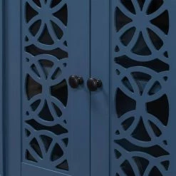 Wood Blue Accent Storage Cabinet with 1 drawer and Shelf, Home Fashions Console table for Entryway by Z-joyee -Cheap Z-joyee Store blue z joyee accent cabinets lyac945aav 44 1000