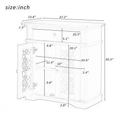 Wood Blue Accent Storage Cabinet with 1 drawer and Shelf, Home Fashions Console table for Entryway by Z-joyee -Cheap Z-joyee Store blue z joyee accent cabinets lyac945aav 4f 1000