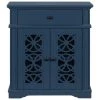 Wood Blue Accent Storage Cabinet with 1 drawer and Shelf, Home Fashions Console table for Entryway by Z-joyee