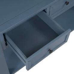 55 in. Blue Standard Rectangle Wood Console Table with 3-Drawers by Z-joyee -Cheap Z-joyee Store blue z joyee console tables f fb857219928 4f 1000