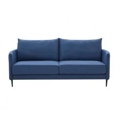65.8 in. Blue Linen Upholstery 2 Seats Loveseats for Compact Living Space, Apartment, Dorm by Z-joyee