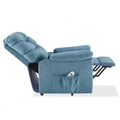 Blue Polyester Power Lift Chair Recliner Chair with Adjustable Massage and Heating System by Z-joyee -Cheap Z-joyee Store blue z joyee recliners p y202200073 44 1000