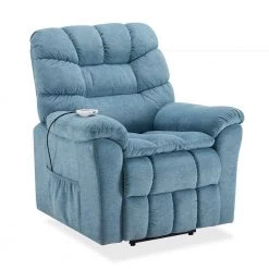 Blue Polyester Power Lift Chair Recliner Chair with Adjustable Massage and Heating System by Z-joyee -Cheap Z-joyee Store blue z joyee recliners p y202200073 c3 1000