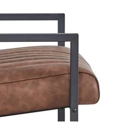 26 in. W Brown Faux Leather Steel Arm Chair (Set of 1) by Z-joyee -Cheap Z-joyee Store brown z joyee accent chairs bd hw24002857 1f 1000