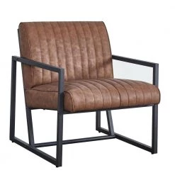 Brown Faux Leather Modern Design Steel Armchair (Set of 1) by Z-joyee -Cheap Z-joyee Store brown z joyee accent chairs p q202200341 c3 1000