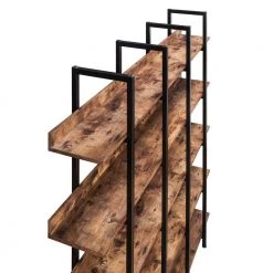 70.87 in. Brown Metal 5 Shelf Standard Bookcase with Wood Shelf by Z-joyee -Cheap Z-joyee Store brown z joyee bookcases bookshelves ly wf286176aat 1f 1000