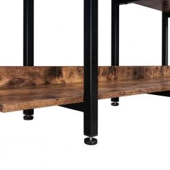 70.87 in. Brown Metal 5 Shelf Standard Bookcase with Wood Shelf by Z-joyee -Cheap Z-joyee Store brown z joyee bookcases bookshelves ly wf286176aat 76 1000