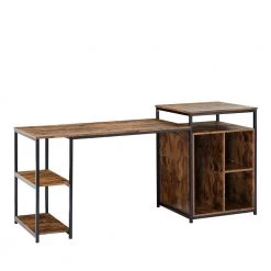 70.8 in. Rectangular Brown Computer Desk with Storage Shelf, CPU Storage Space by Z-joyee -Cheap Z-joyee Store brown z joyee computer desks f fb857219478 77 1000