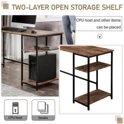 63 in. L-Shaped Brown Home Office Computer Desk with multiple storage shelves by Z-joyee -Cheap Z-joyee Store brown z joyee computer desks f fb857219508 44 1000