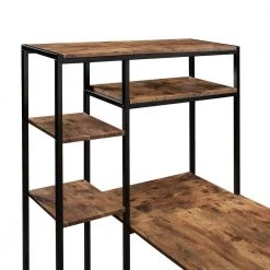 63 in. L-Shaped Brown Home Office Computer Desk with multiple storage shelves by Z-joyee -Cheap Z-joyee Store brown z joyee computer desks f fb857219508 fa 1000