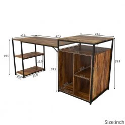70.80 in. Brown Wood Computer Desk with Storage Shelf, CPU storage space by Z-joyee -Cheap Z-joyee Store brown z joyee computer desks ly wf196080aad 4f 1000