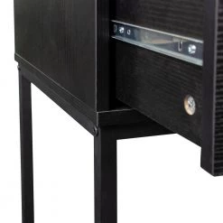 47 in. Brown Particle Board Rectangle Metal Frame Console Table with 2-Drawers and Storage Shelf by Z-joyee -Cheap Z-joyee Store brown z joyee console tables f fb857220689 4f 1000